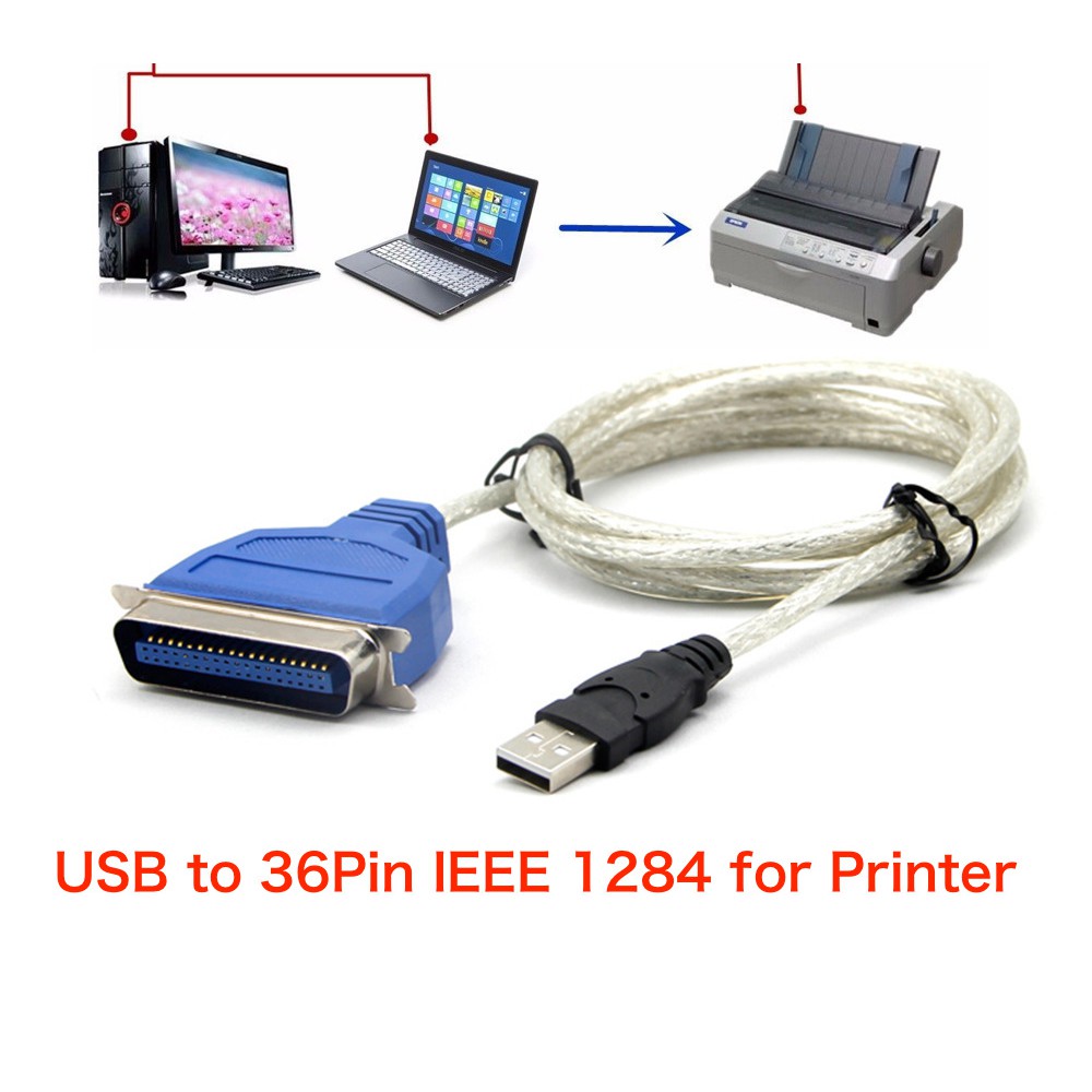 USB to 36Pin Parallel Port Adapter Adaptor Cable Lead Cord IEEE1284 for ...