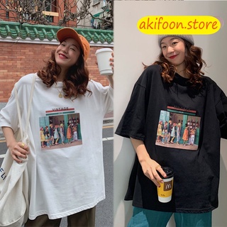 AKIFOON🌷พร้อมส่ง🌷6785&amp; เสื้อยืดผู้หญิงแฟชั่นใหม่ คอกลมแขนสั้น เสื้อผ้าวัยรุ่นแฟชั่น ทรงหลวม เสื้อยืสวยๆ oversize T-Shirt