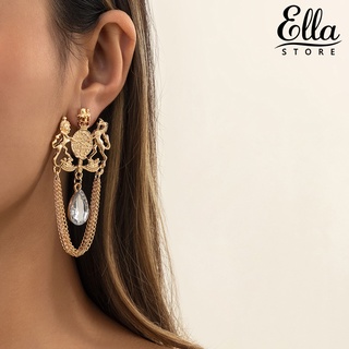 Ellastore123 ต่างหูสตั๊ด ประดับพลอยเทียม แวววาว คลาสสิก แฟชั่น สําหรับผู้หญิง ใส่ออกเดท 1 คู่