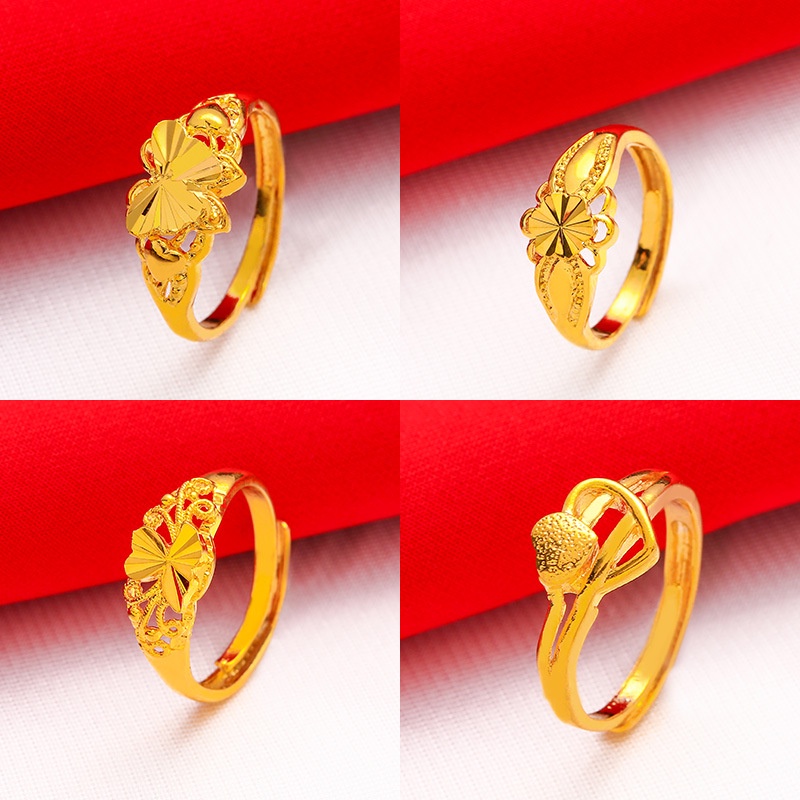 ภาพสินค้าแหวนชุบทอง 24K ชุบทอง รูปดอกกุหลาบ สามารถปรับได้ แฟชั่นเรียบง่าย สําหรับผู้หญิง จากร้าน youyushipin1.th บน Shopee ภาพที่ 1
