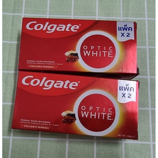 ยาสีฟันคอลเกต ออฟติคไวท์ 100กรัม x 2 หลอด Colgate Optic White Volcanic Mineral