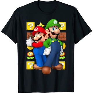 เสื้อยืดโอเวอร์ไซส์เสื้อยืด พิมพ์ลายกราฟฟิค Super Mario Luigi Thumbs UpS-3XL