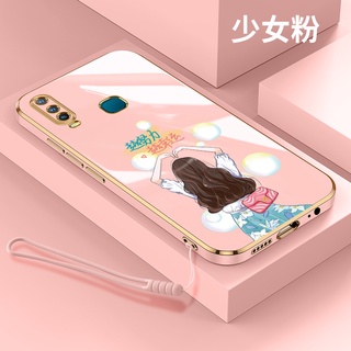 เคสซิลิโคนนิ่ม ขอบตรง ลายการ์ตูน สําหรับ oppo f11 a31 2020 a7 A5S A12 a9 2020 A5 202 a57 a39 a57 2022 a59 f1s