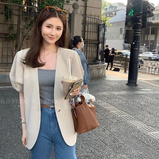 [Follow Store Instantly Reduce 30] เสื้อแจ็กเก็ต แขนสั้น คอปก ลําลอง ระดับไฮเอนด์ แฟชั่นฤดูร้อน สําหรับผู้หญิง 2022