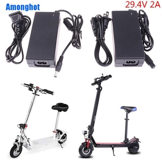 (Amonghot) อุปกรณ์ชาร์จจักรยานไฟฟ้า 29.4v 2A Us Eu สําหรับ 24V 2A