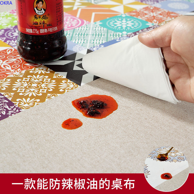 ผ้าปูโต๊ะกันน้ำและกันน้ำมัน-pvc-ป้องกันการลวกผ้าคลุมโต๊ะทิ้งห้องครัวห้องรับประทานอาหารผ้าปูโต๊ะป้องกันฝุ่น