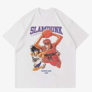 เสื้อยืดวินเทจเสื้อยืด ลายการ์ตูนอนิเมะ SLAM DUNK | เสื้อยืด ลาย VINTAGE BASKETBALL 90s | เสื้อผ้าสีขาว การ์ตูนญี่ปุ่น