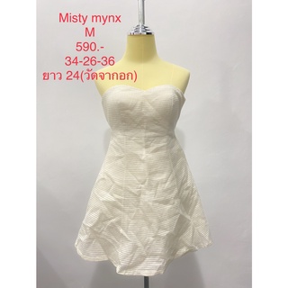 เดรสสั้น เกาะอกสีขาว  MISTY MYNX SIZE M #MYX004