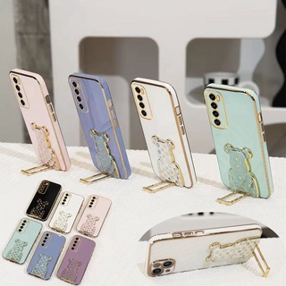 เคสโทรศัพท์มือถือ ป้องกันเลนส์ พร้อมขาตั้ง รูปหมี สําหรับ VIVO V23 5G V23e V21 V21e V20 V20se V19 Neo V17
