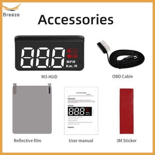 breeze Universal Portable 3.5 Inch Hud Head Up Display M3 Obd Obd2 Hd Vehicle-mounted  Display