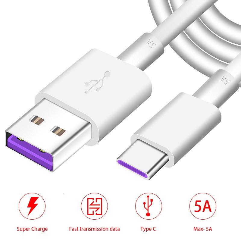 original 1 ม. type - c fast charging 5 a usb สายเคเบิ้ลชาร์จเชื่อมต่อข้อมูลสําหรับ huawei p10 p 20 pro honor