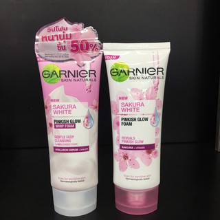 Garnier Skin Naturals SAKURA White Pinkish Glow (100 ml.)การ์นิเย่ ซากุระไวท์ พิงคิช โกลว์(มี 2 สูตร)