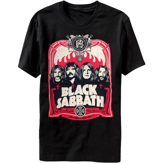 【🔥🔥】100%cotton เสื้อ ยืด ราคา ส่ง Black Sabbath Red Flames Black T-Shirt men เสื้อ ยืด ผู้ชาย คอกลม โอเวอร์ ไซส์