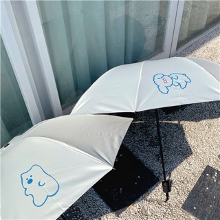 Blue Line Art Umbrella♡ ร่มพับเก็บได้ กันแดด กันUV กันฝน
