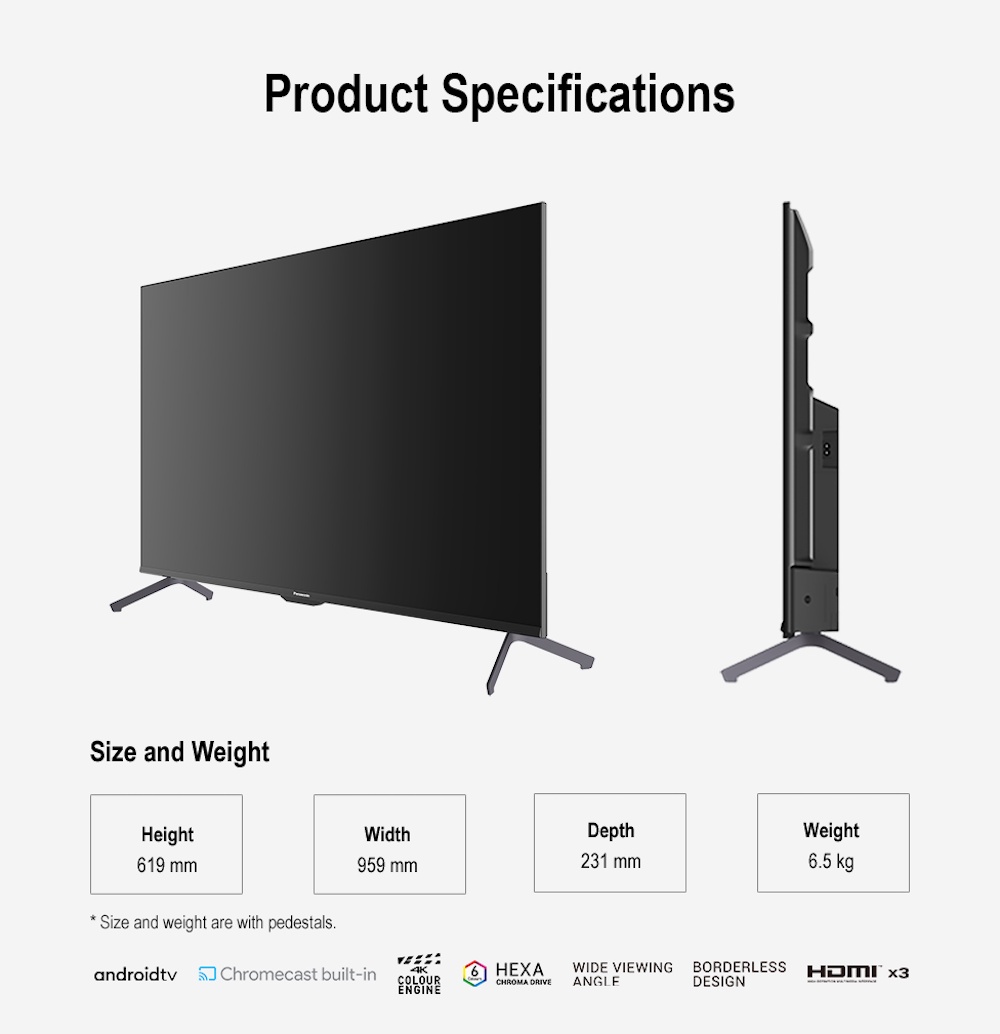 ภาพประกอบของ Panasonic LED TV TH-43HX720T 4K TV ทีวี 43 นิ้ว Android TV Google Assistant HDR10 Chromecast แอนดรอยด์ทีวี