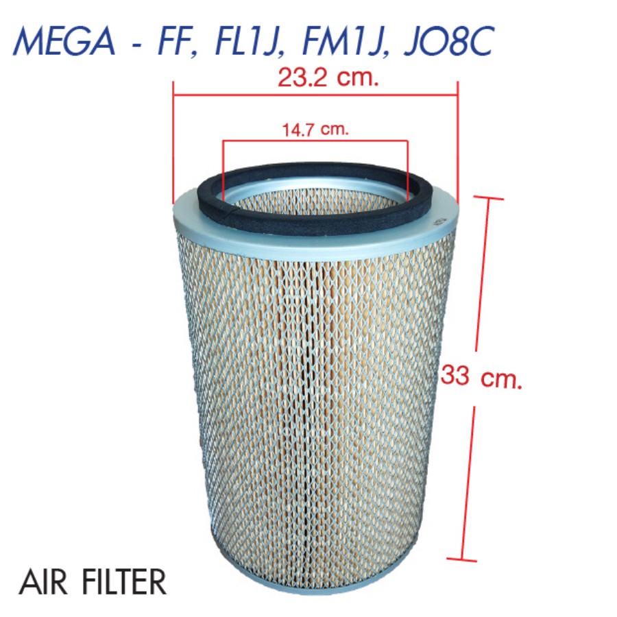 ไส้กรองอากาศ (ตัวนอก) Hino Mega Ff, Fl1J, Fm1J, Jo8C รถบรรทุก ฮีโน่ ไส้กรอง  Air Filter | Shopee Thailand