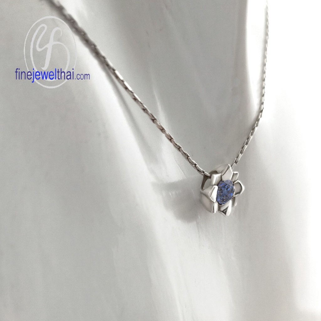 finejewelthai-จี้ไพลิน-ไพลิน-จี้พลอย-พลอยประจำเดือนเกิด-blue-sapphire-silver-pendant-birthstone-p1058bl00e