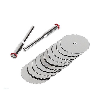 Bonjour 10 x 25mm Wood Saw Blade Disc + 2 x Rod Dremel Rotary Cutting Tool