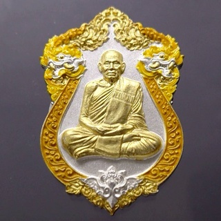 เหรียญหลวงพ่อพัฒน์ รุ่นเศรษฐีปากน้ำโพ(แอ๊ด คาราบาวสร้าง) เนื้อสัมฤทธิ์ ชุบ 2 เค ลงยาขอบเหลือง โคท 391