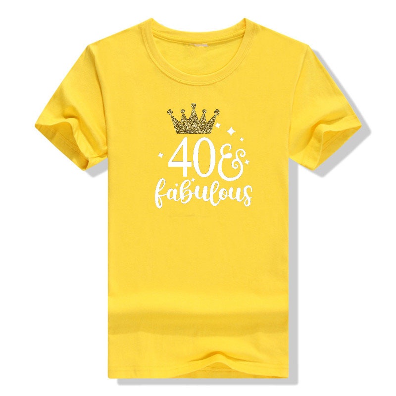 t-shirt-เสื้อยืด-พิมพ์ลาย-40fabulous-birthday-สําหรับแม่-40-ปี-40-ปีs-5xl