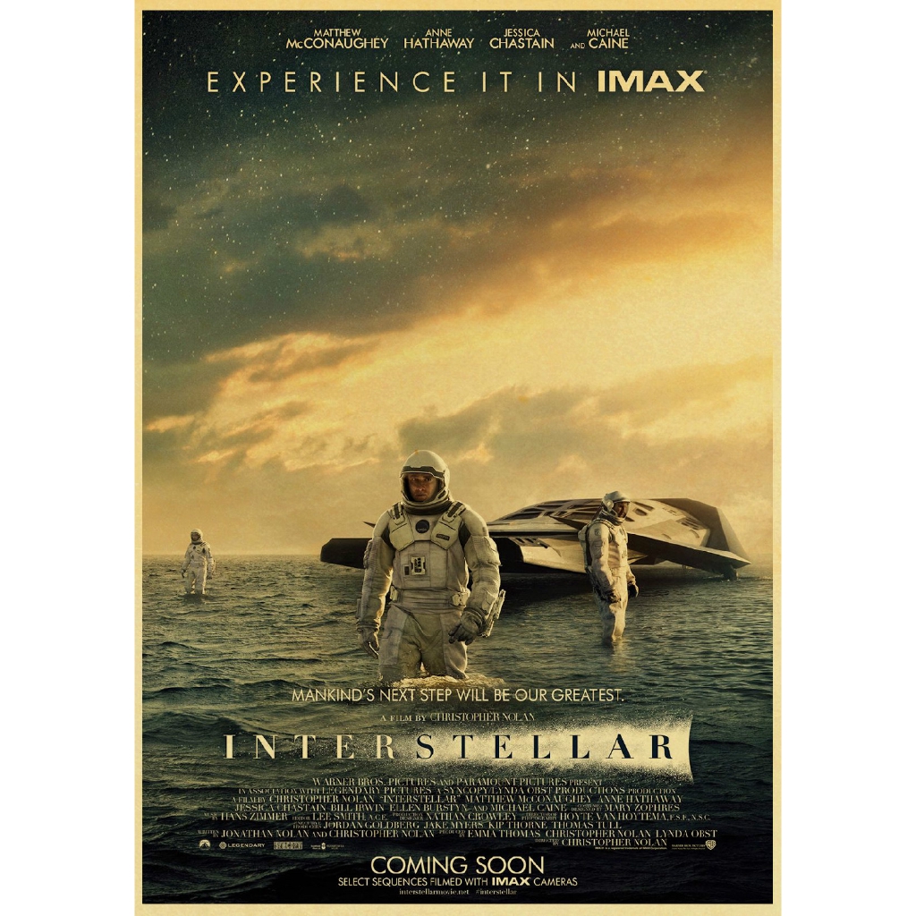 โปสเตอร์ แบบติดผนัง รูปภาพยนต์ Interstellar สไตล์วินเทจ สำหรับตกแต่ง