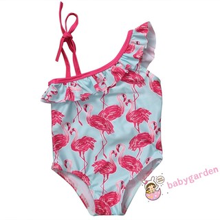 YAE-ชุดว่ายน้ำในช่วงฤดูร้อนชุดว่ายน้ำชุดว่ายน้ำ Flamingo One Piece 1-6Y