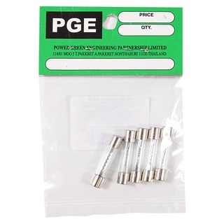 ฟิวส์ ฟิวส์หลอดแก้ว PGE 15A 5ชิ้น เบรกเกอร์และตู้ไฟ งานระบบไฟฟ้า GLASS TUBE FUSE PGE 15A 5EA