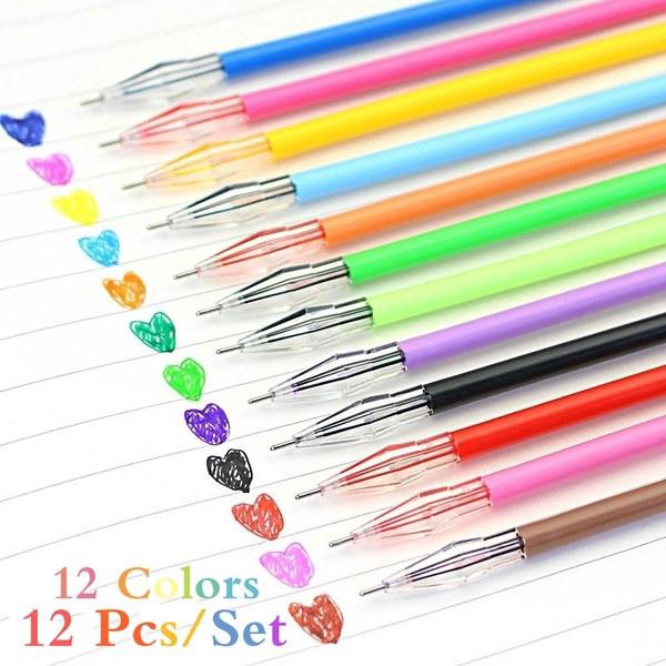 12 ชิ้น ลูกกวาด ที่มีสีสัน ปากกาเจล เติม ปากกาน่ารัก วัสดุ Canetas Escolar เครื่องเขียน