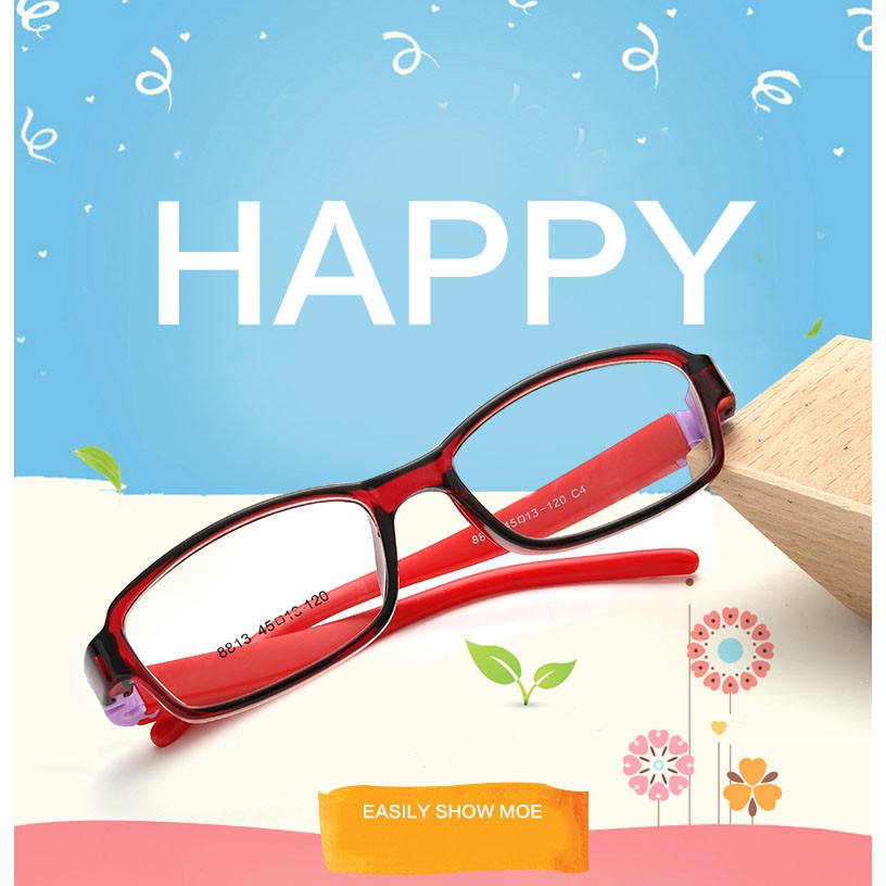 korea-แว่นตาแฟชั่นเด็ก-แว่นตาเด็ก-รุ่น-8813-c-4-สีแดงขาแดงข้อม่วง-ขาข้อต่อที่ยืดหยุ่นได้สูง-สำหรับตัดเลนส์