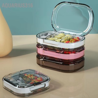 Aquarius316 กล่องเก็บยา เกรดอาหาร ขนาดเล็ก แบบพกพา สําหรับเดินทาง ใช้ในครัวเรือน