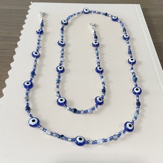 สายคล้องหน้ากากอนามัย🧿 ดวงตาปีศาจ สายคล้องแมส Evil Eye 60cm 80cm Mask Necklace