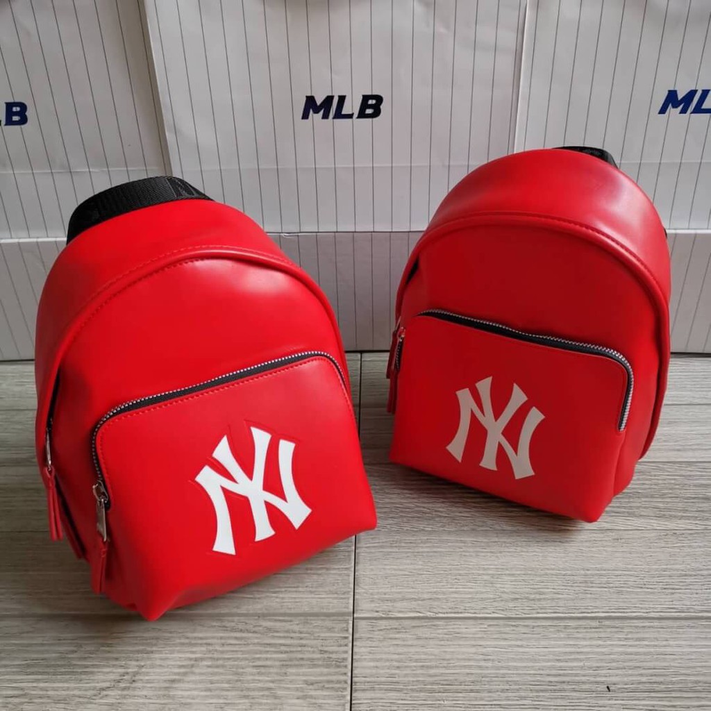 พร้อมส่ง กระเป๋า สะพาย MLB mini backpack ใบเล็ก logo NY หนัง PU ...