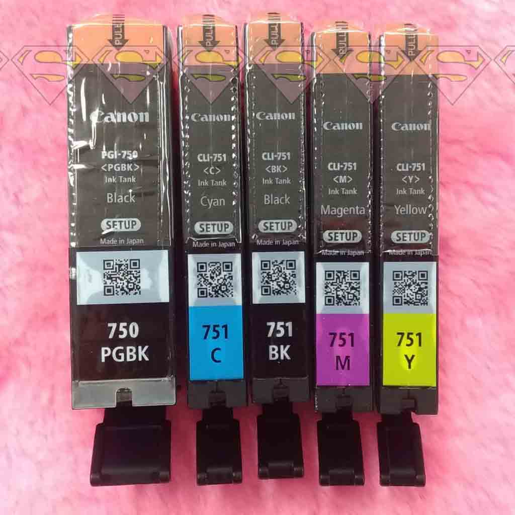 ตลับหมึกแท้ CANON 750 PGBK/751C/751BK/751M/751Y (ไม่มีกล่อง NO BOX ...