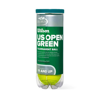 ภาพขนาดย่อของสินค้าลูกเทนนิส WILSON US OPEN GREEN TOURNAMENT TENNIS BALL (กระป๋องละ 3 ลูก) สำหรับซ้อมและแข่งขัน DUNLOP Fort RS Sportsmaax