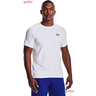 เสื้อคนอ้วนผญ เสื้อยืดยอดนิยม Under Armour Mens HeatGear Fitted Short-Sleeve T-Shirt Sports T-shirt