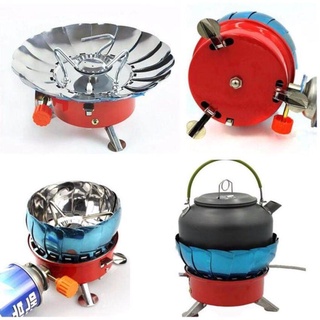 เตาแก๊สแบบพกพา เตาแก๊สปิคนิค Portable Windproof Camping Stove เหมาะสำหรับตั้งแคมป์และเดินป่า เตาแก๊สกระป๋อง เตาแก๊สเล็ก