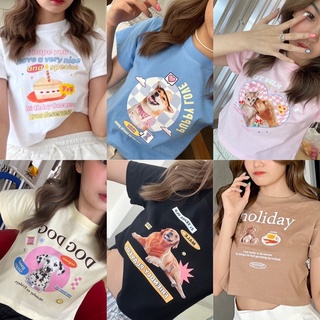 BEMYCHIC เสื้อครอปรูปสัตว์ สกรีนลายสัตว์ รุ่น baby crop