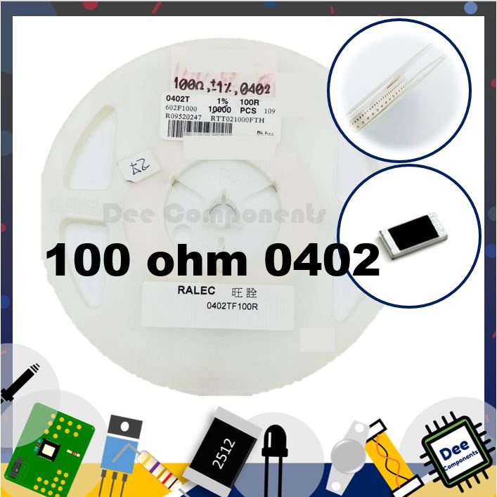 100-ohm-0402-1-62-5-mw-100ppm-c-rtt021000fth-ralec-1-a3-9-ขายยกแพ็ค-1-แพ็ค-มี-100-ชิ้น