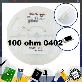 100 Ohm 0402 ±1% 62.5 mW ±100ppm/°C RTT021000FTH RALEC  1-A3-9 (ขายยกแพ็ค 1 แพ็ค มี 100 ชิ้น)