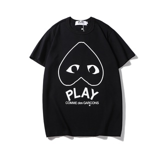 ❤❀ [พร้อมส่ง] ❤ Cdg เสื้อยืดแขนสั้นลําลอง ผ้าฝ้ายแท้ พิมพ์ลายหัวใจ สีแดง แฟชั่นคู่รักS-5XL