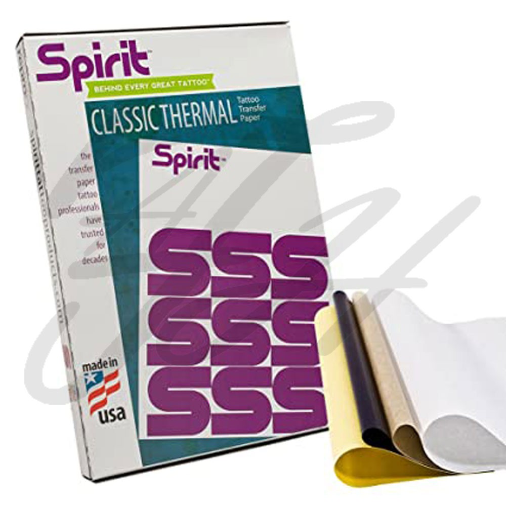 กระดาษลอกลายสัก-ขนาด-a4-แพ็ค-spirit-tattoo-transfer-paper-classic-free-hand-made-in-usa