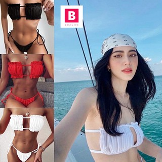 BikiniFC🧸 (S,M,L) SB164 ชุดว่ายน้ำทูพีซ ใหม่ดาวิกา มี3สี ชุดว่ายน้ำสายฝอ ชุดว่ายน้ำแซ่บ บิกินี่สองชิ้น ชุดเที่ยวทะเล