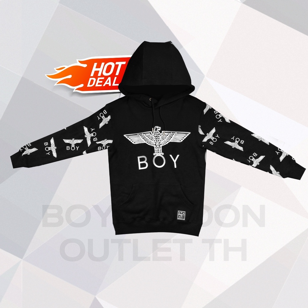 boy-london-sweater-รหัส-b84hd1004u-สี-black-white-มีฮู้ด-พร้อมส่ง