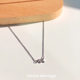 (กรอกโค้ด 72W5V ลด 65.-) earika.earrings - sparkling necklace สร้อยคอจี้ประกายดาวเงินแท้ S92.5 ปรับขนาดได้