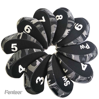 [FENTEER] 10Pcs/Pack Golf Iron Covers Set Golf Club Head Cover Protective Headcover