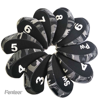 สินค้า [FENTEER] 10Pcs/Pack Golf Iron Covers Set Golf Club Head Cover Protective Headcover