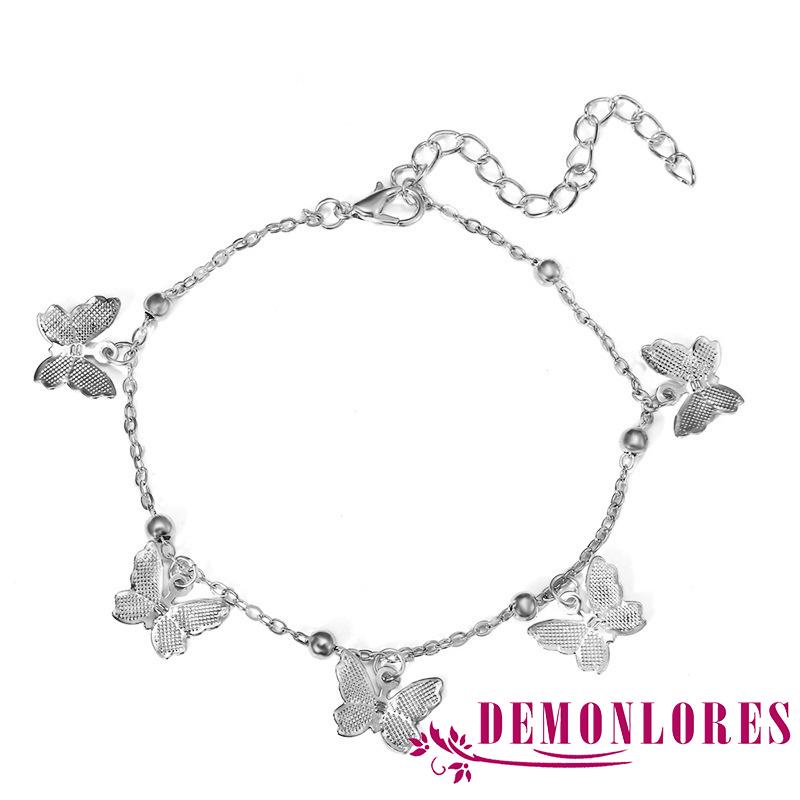demq-women-girls-casual-anklet-solid-color-butterfly-pendant-adjustable-chain-anklet-silver-golden
