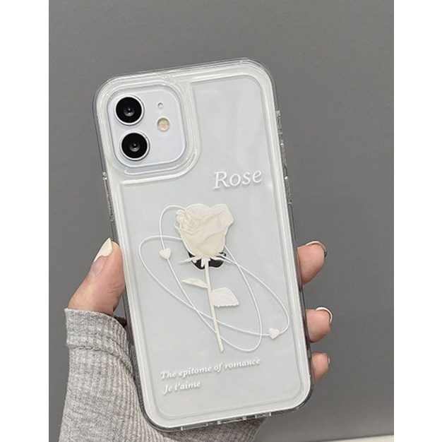 เคสใสสกรีนลายดอกกุหลาบ