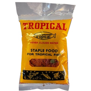 Tropical อาหารปลาขนาดเล็ก10g ราคาประหยัด เหมาะสำหรับปลาหางนกยูง และปลาขนาดเล็ก แผ่นบางกรอบ