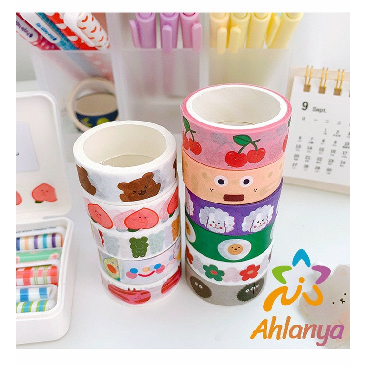 ahlanya-เทปวาชิลายการ์ตูน-สำหรับติดตกแต่ง-diy-เทปวาชิ-สำหรับตกแต่งไออารี่-สมุดภาพ-เทปวาชิลายการ์ตูน